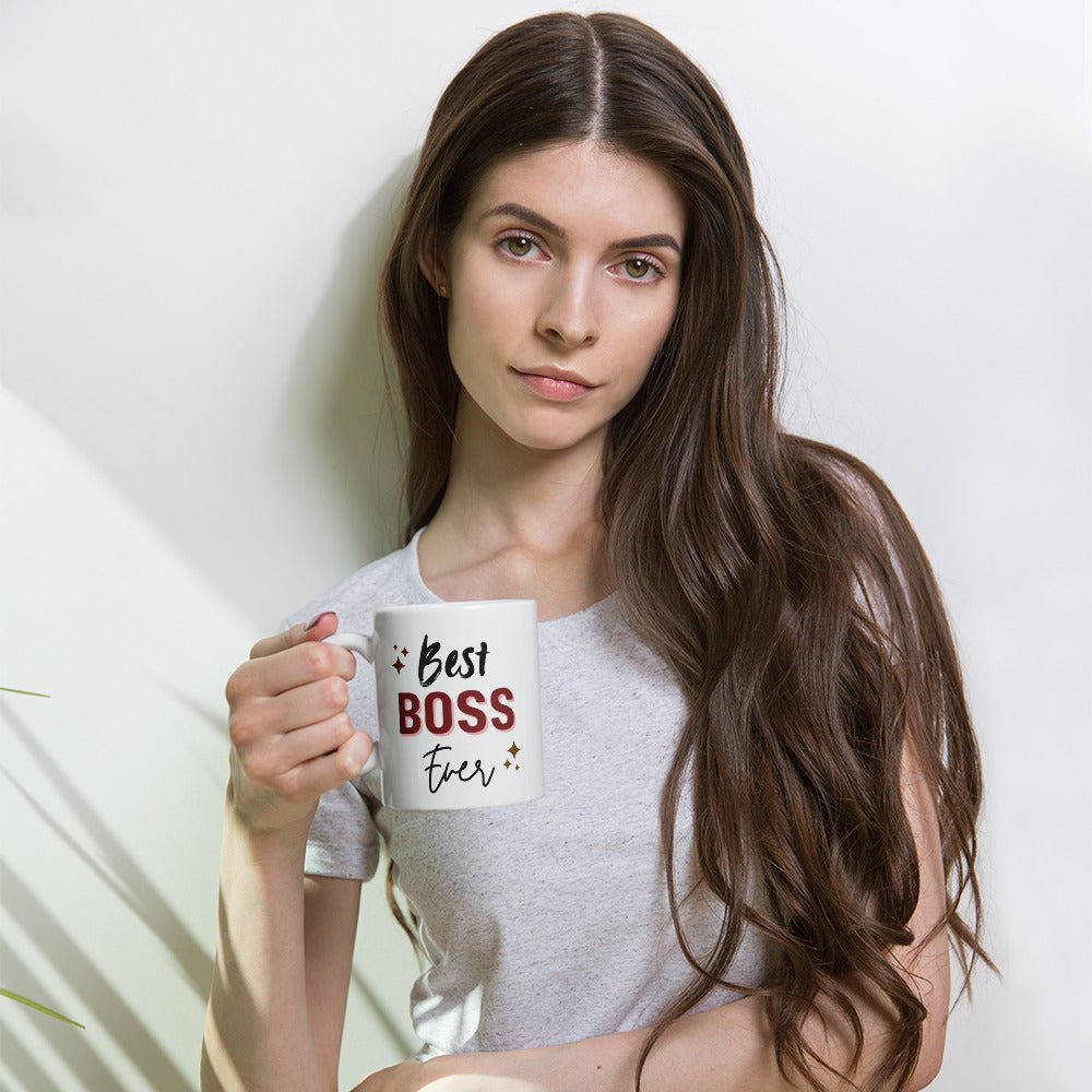 White glossy mug Best Boss Ever - ByBliss